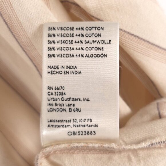 NWOT Free People Caitlin Top Beige Striped Tie Front Boho Blouse Size XS/TP - Picture 15 of 16